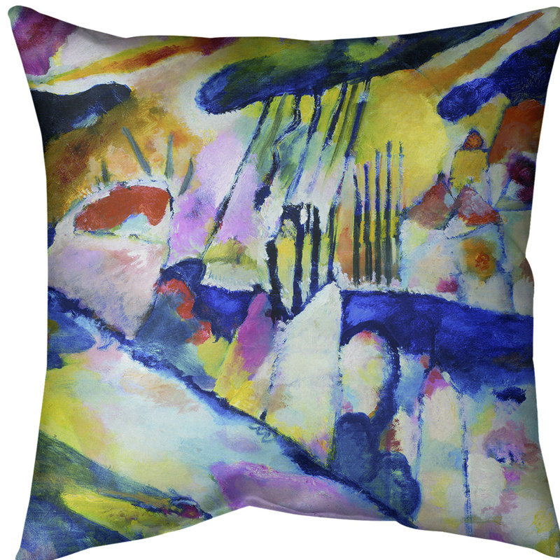 Coussin Landscape, 20 po x 20 po, Arc-en-ciel, Polyester filé