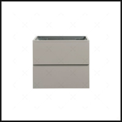 Armoire murale Alice-24W-102 avec deux tiroirs spacieux, gris, pré-assemblée pour les salles de bain modernes