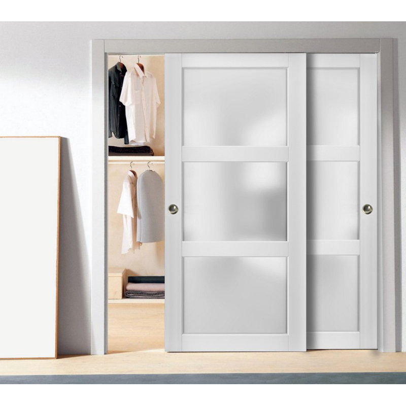 Portes coulissantes en verre givré Lucia, 36 po x 80 po