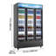 Réfrigérateur commercial de type commercial, refroidisseur de boissons vertical de 26,8 pieds cubes / 760L, réfrigérateur à 3 portes vitrées avec caisson lumineux personnalisable, 12 tablettes réglables, éclairage à DEL doux et roulettes