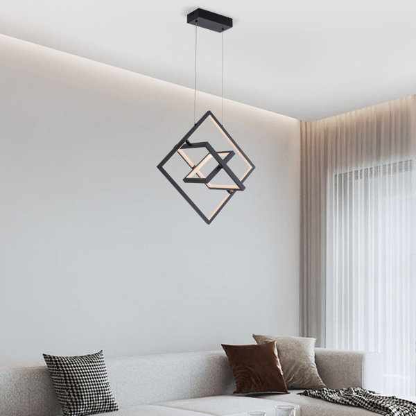 Lustre 140W Avec Télécommande, Luminaire Suspendu LED à 4 Lumières