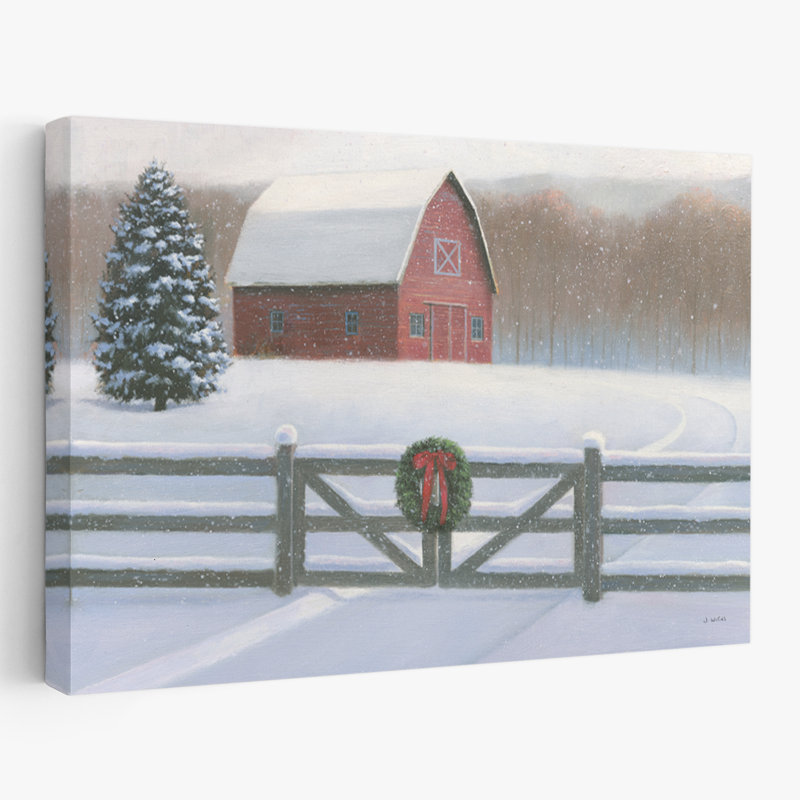 Architecture et granges, art de Noël VI, H 32 po x l 48 po