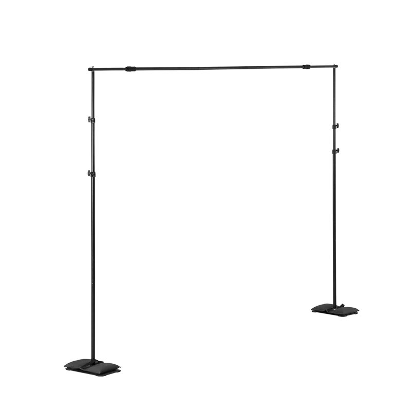 Ensemble de support de fond réglable 8,5 pi x 10 pi - Support de fond en acier au carbone robuste avec 7 barres transversales pour la photographie de mariage, de fête et de studio