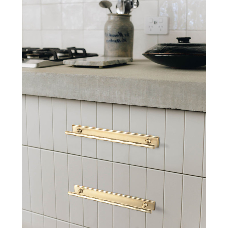 Modern Diamond-Shaped Cut-Section Bar Pull With Backplate(G011), 7.6", Champagne Bronze