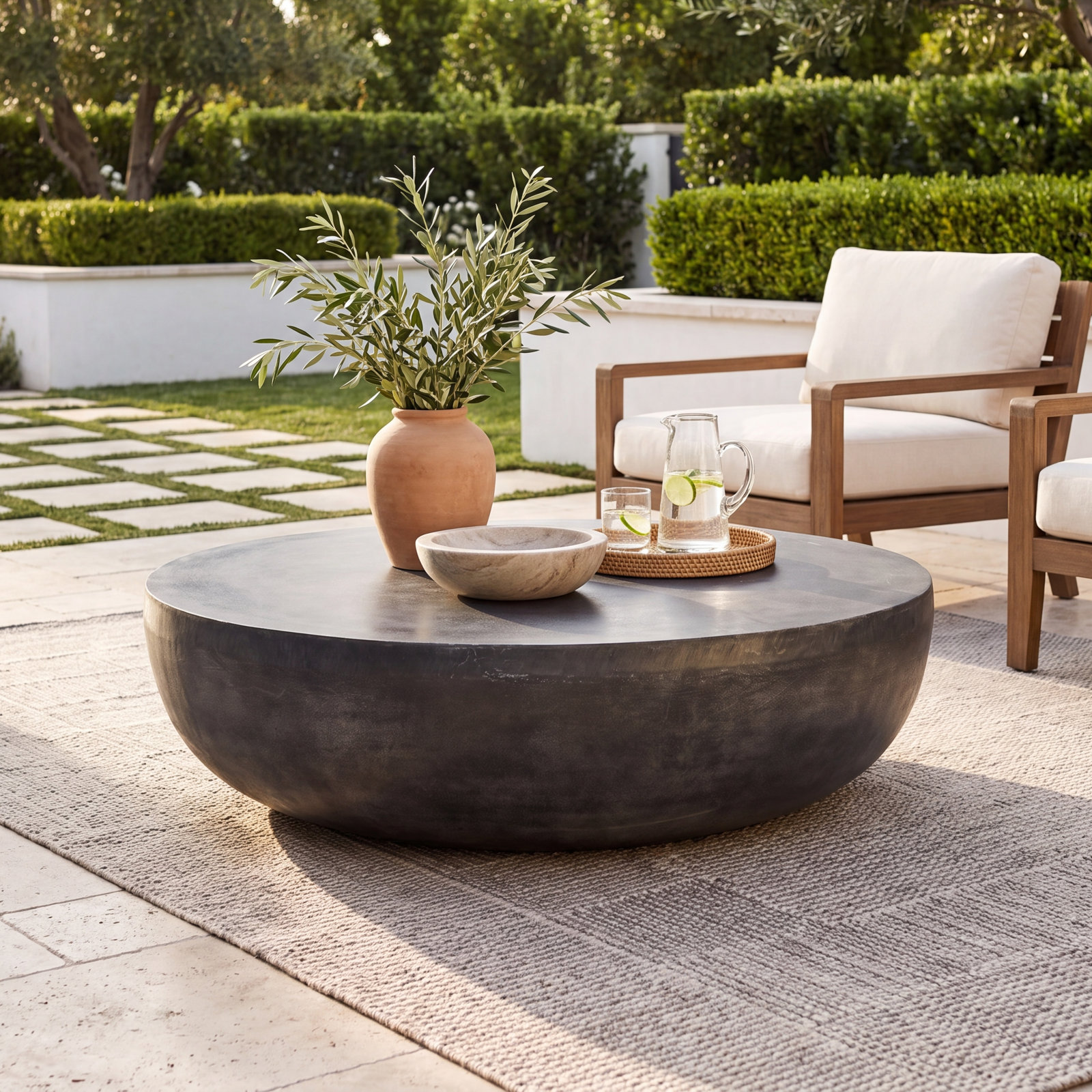 Eponine 48'' Outdoor Coffee Table, Aged Gray