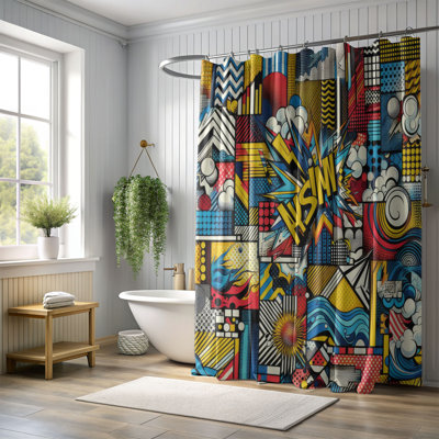 Ewalda Bold Pop - 1 Piece Standard Shower Curtain