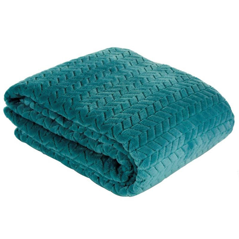 Aaima Canora Grey Blanket, Teal, W160 x L70cm
