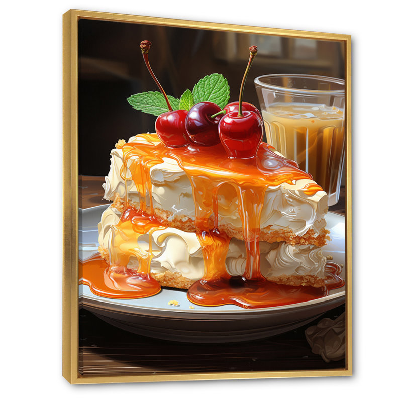 Husina, gâteau au fromage orange de luxe, H 32 po x l 16 po x P 1 po, Cadre flottant doré