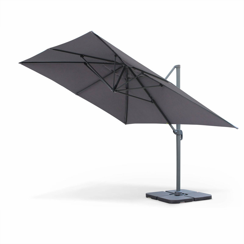 Alaisia 300cm Cantilever Parasol, Grey, 260cm H x 300cm W x 300cm D