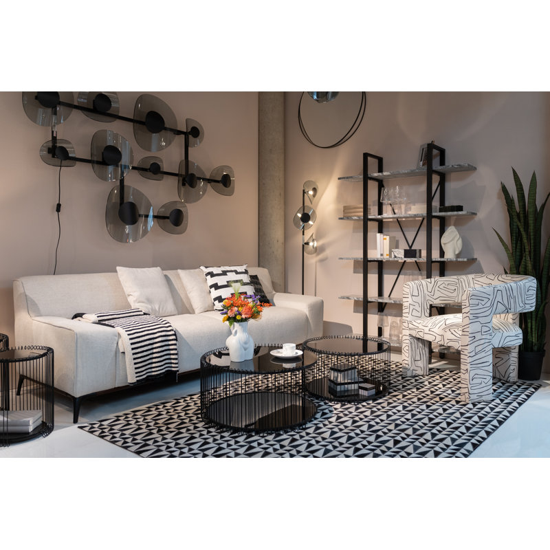 Wire Frame Coffee Table with Storage, Black