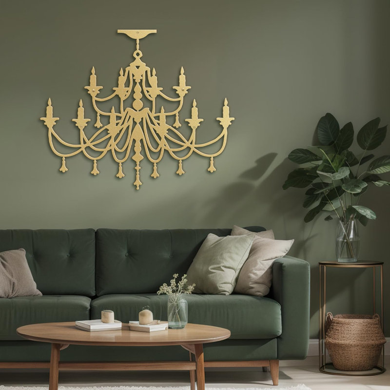Wall Decor Metal, 20" H x 24" W x 0.05" D, Gold