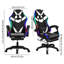 Fauteuil de jeu, fauteuil d'ordinateur avec lumières à DEL RVB, fauteuil ergonomique à haut dossier pour adultes avec repose-pieds et accoudoirs avec support lombaire (avec haut-parleurs Bluetooth)