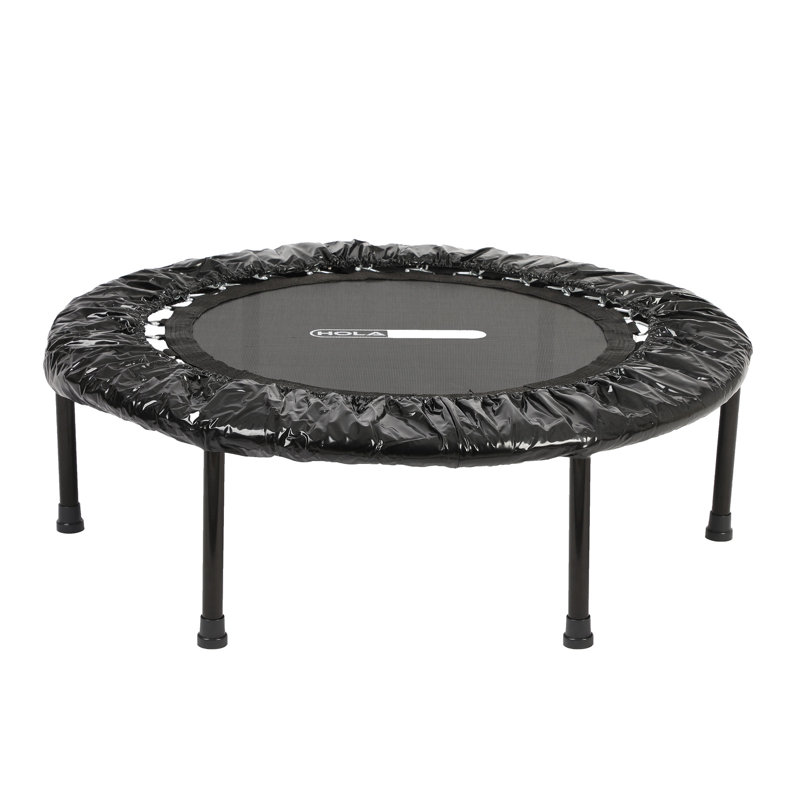 HolaHatha 36 Inch Foldable Mini Trampoline Fitness Rebounder w/Adjustable Handle