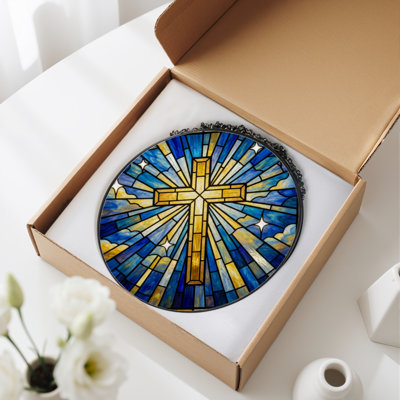 Panneau de vitrail 12 "H Cross Radiance