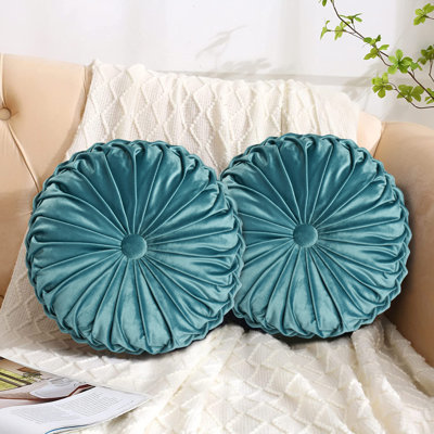 Echo Buttons Velvet Throw Pillow