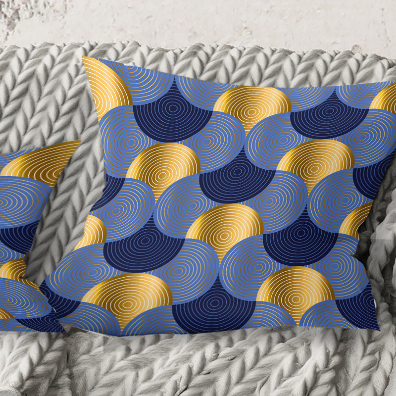 Coussin décoratif rétro Mid-Century, 16 po x 1 po