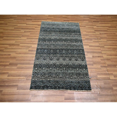 3'1"x5' Gray Small Repetitive Kohinoor Heritta Hand Knotted Pure Wool Rug B23CC6BAD2654F12A5239FBE98D0D9FD