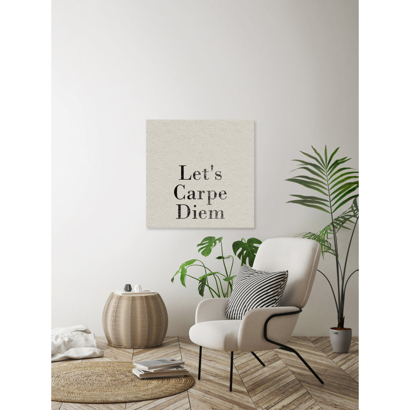 LET’S carpe diem-impression d’art textuel sur toile tendue, H 12 po x l 12 po x P 1,5 po