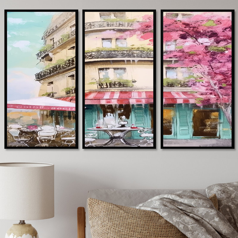 Plainfield - City Paris, ensemble d'art mural, H 28 po x l 36 po x P 1 po, Cadre flottant noir