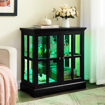 Vitrine lumineuse DEL, vitrine antique avec tablettes réglables, vitrine au design rétro