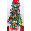 Arbre de Noël artificiel à charnière hybride 5 pi avec lumières DEL et garde-corps