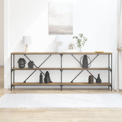 Console Table 200X30x75 Cm Engineered Wood And Steel