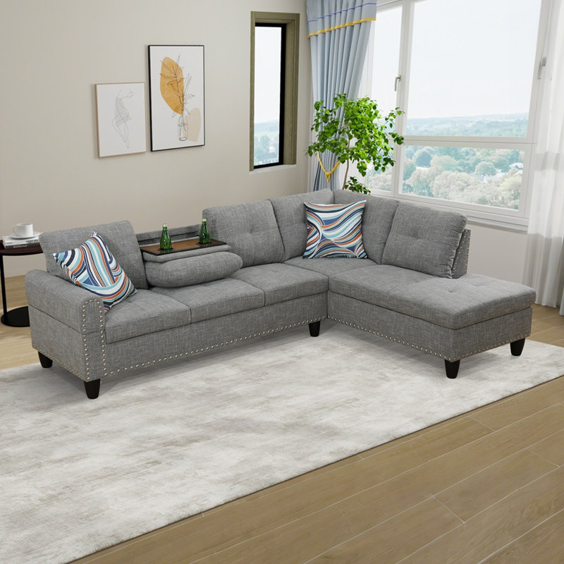 97" Wide Sofa & Chaise Set, Right Hand Facing