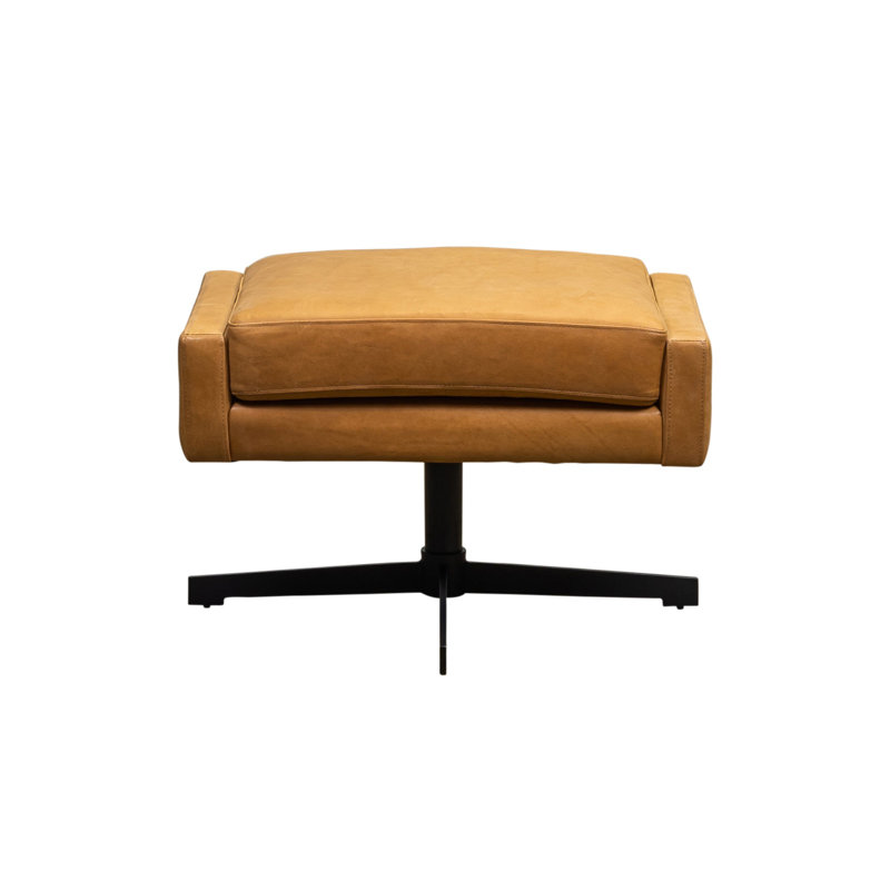 Spencer Swivel Ottoman in Kudos Seagrass, Kudos Chamois
