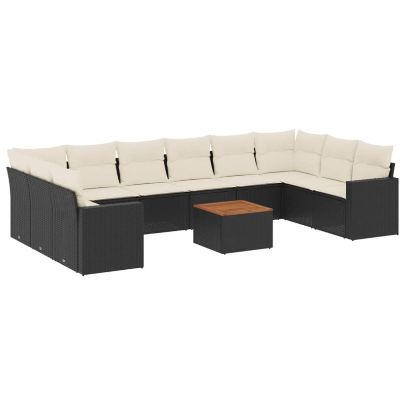 Vidaxl Garden Sofa Set, Black