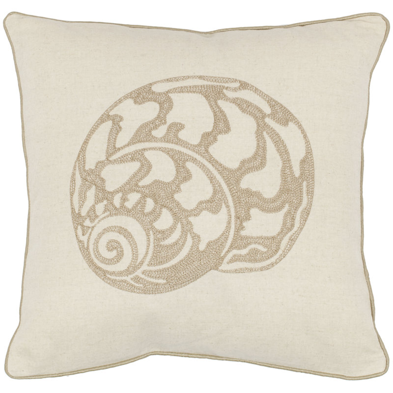 Safavieh Nautilus Motif Cream Cotton Linen Pillow Set