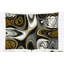 Tapisserie en forme de motif abstrait en fractale en polyester avec accessoires suspendus inclus-28489388
