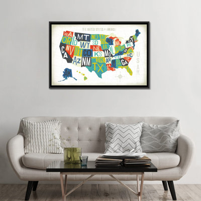 «Letterpressed Cartes Series: USA», impression sur toile