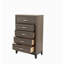 Bedroom Furniture Rustic Grey Oak Simple 1pc Tall Chest 5-Drawers Storage Solidwood Chest
