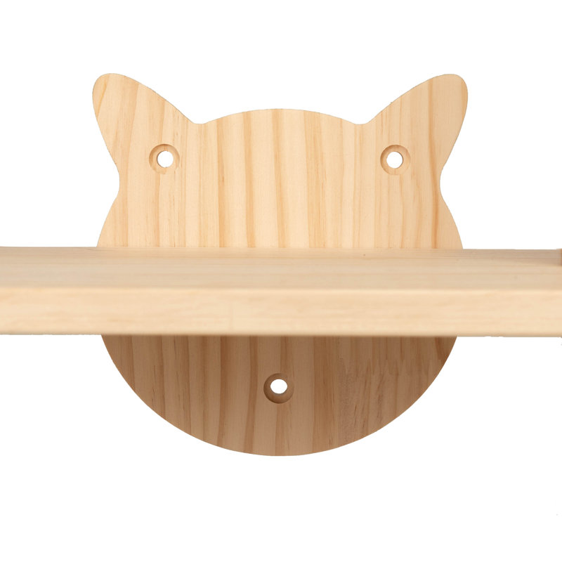 Wall-Mounted Cat Scratching Pad For Small To Large Cat, Indoor Wood Cat Tree With Hammock, Cat Scratcher Perch