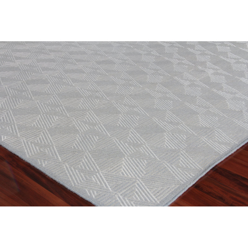 Pavilion Wool Geometric Area Rug in Denim, Rectangle 8' x 10'