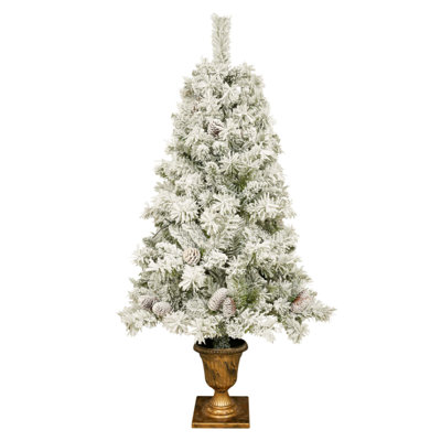 Ensemble de 4 pièces de lumières artificielles pré-éclairées avec lumières DEL, y compris une guirlande, une couronne et des arbres d'entrée pour un décor festif