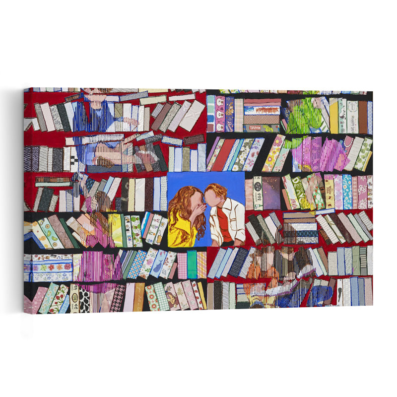 Murmures parmi les livres - Affiche murale colorée et vibrante représentant une architecture contemporaine, 12" H x 18" W
