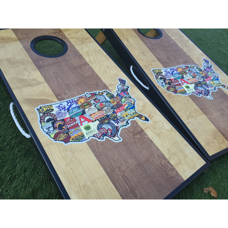 Ensemble de cornhole 10 pièces à double teinte artisanat personnalisé bière
