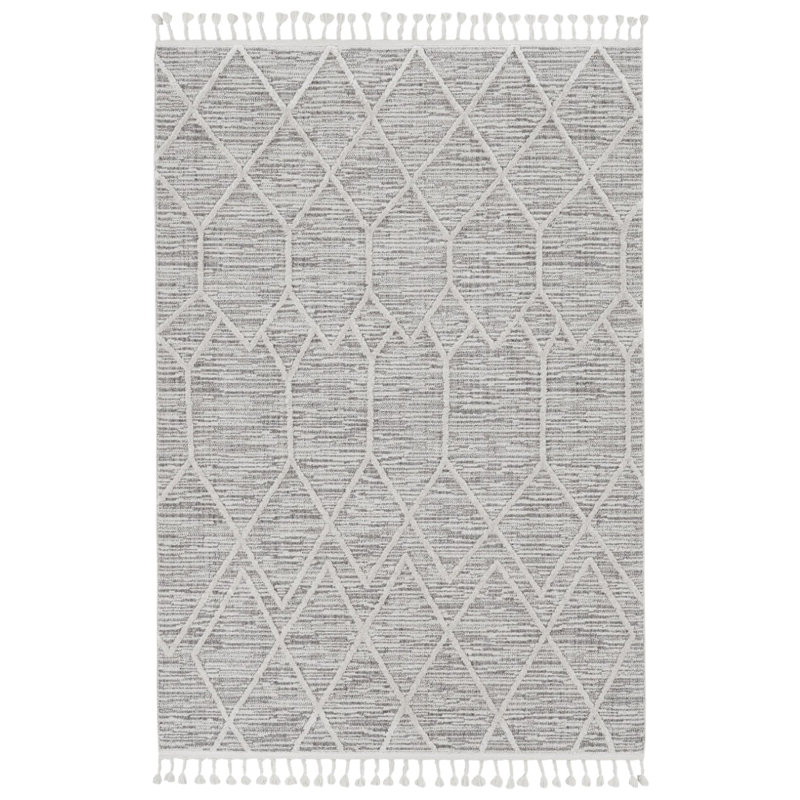 Geometric Tufted Beige Area Rug