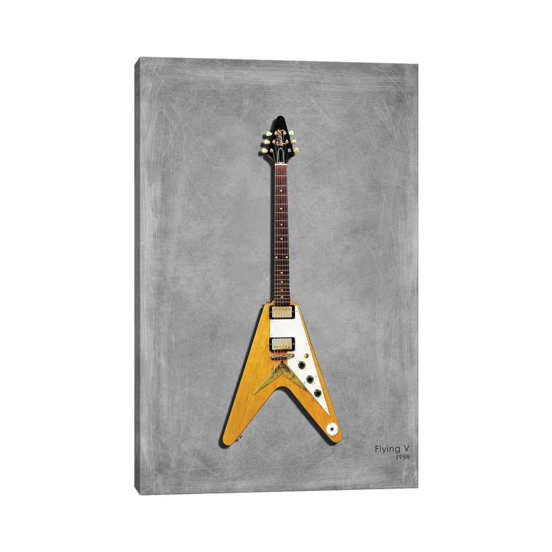 Gibson Flying V '58 by Mark Rogan - Wrapped Canvas Print, 30.48cm H x 20.32cm W x 1.91cm D
