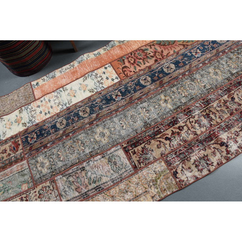 Vintage Rug, 4.1x9.2 ft Area Rugs, Brown Anatolian Rugs, Turkish Rugs, Bedroom Rugs