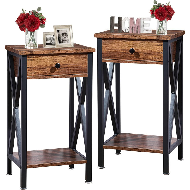 Gedalya End Table Set, Dark Brown