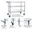 Chariot utilitaire roulant robuste, chariots roulants à 3 niveaux avec roues, avec guidon et tablettes, chariot de rangement 36 po x 18 po x 32 po pour la cuisine, le restaurant, la présentation des plantes, chrome