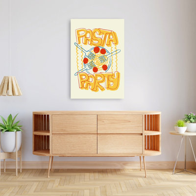 «Fun Pasta Party», art mural rétro rétro