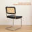 Dining Chairs Set of 2, Fauex Leather Rattan Side Accent Chairs with Chrome Legs, Modern Mid Century Breuer Designed Chairs, Upholstered Dining Living Room Kitchen Chairs (-2pcs)-1987077651