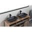 Lavabo de salle de bain avec robinet noir mat et surface - L 14,38 po x l 22,25 po, H 4-3 / 8 po Note: Ceci viole les instructions, mais est montré pour montrer une erreur.