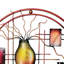 Multicolore, décoration murale ronde en métal 22 pouces avec vase