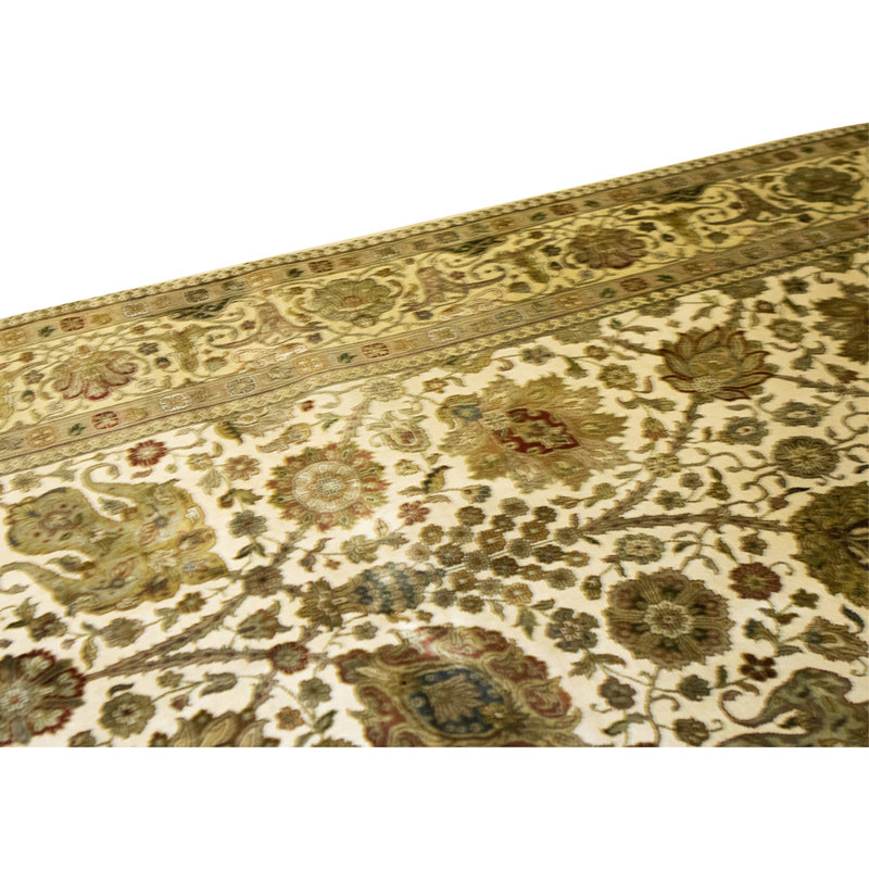 Handmade Silk and Wool Area Rug