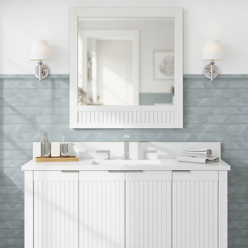 Miroir de salle de bain, 30 po x 28 po, Blanc