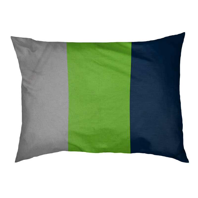 Coussin Atlanta, Petit (l 28 po x P 18 po x H 6 po), Silver/Green/Navy Blue